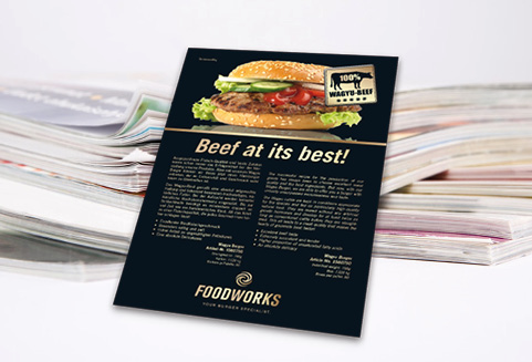 Werbeagentur Vitamin G - Foodworks Wagyu—Burger-Salesblatt