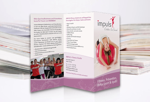 Werbeagentur Vitamin G - Impuls-Fitness Neu-Eröffnungs-Folder